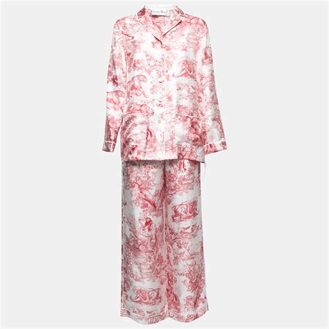 dior satin pjs|Toile de Jouy Pajama Shirt White Technical Silk Jacquard .